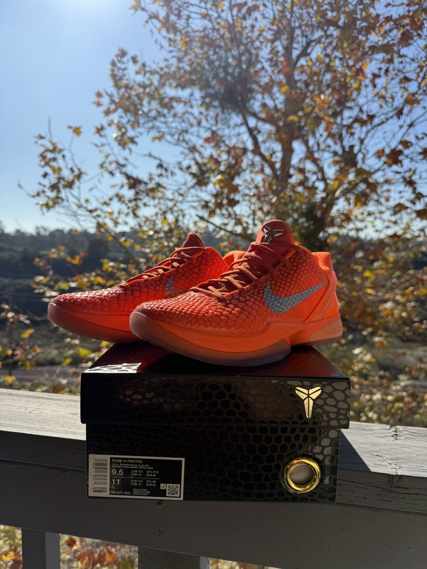 Nike Kobe 6 Protro "Total Orange" Mens Size 9.5