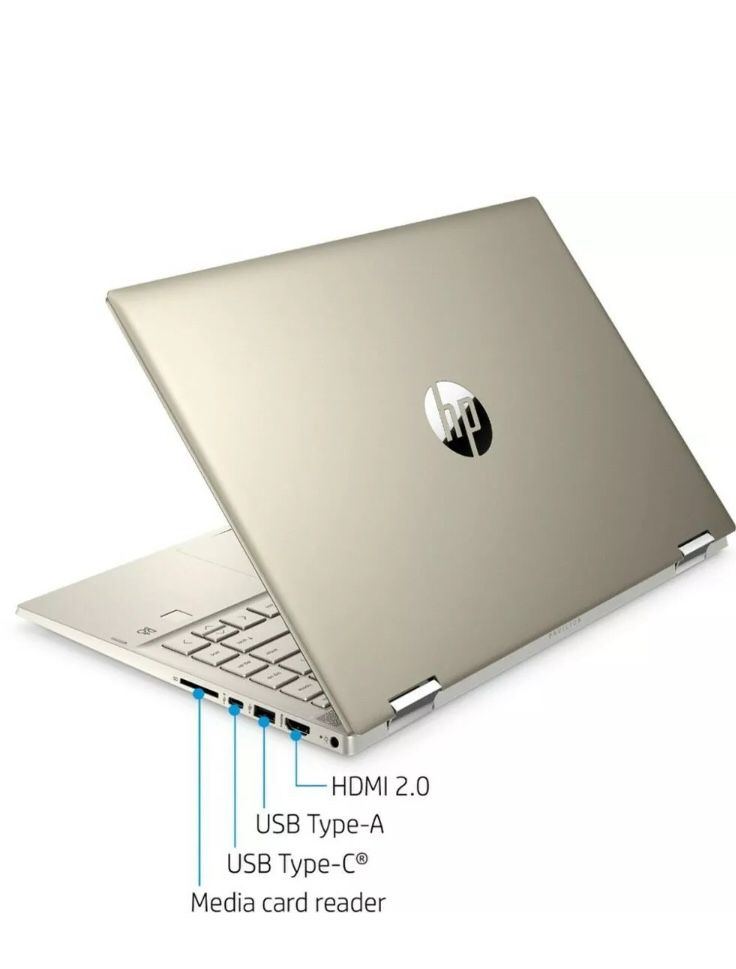 HP Pavilion x360 2-in-1 14" Touch 256GB, i5 10thGen. 8GB Luminous Gold