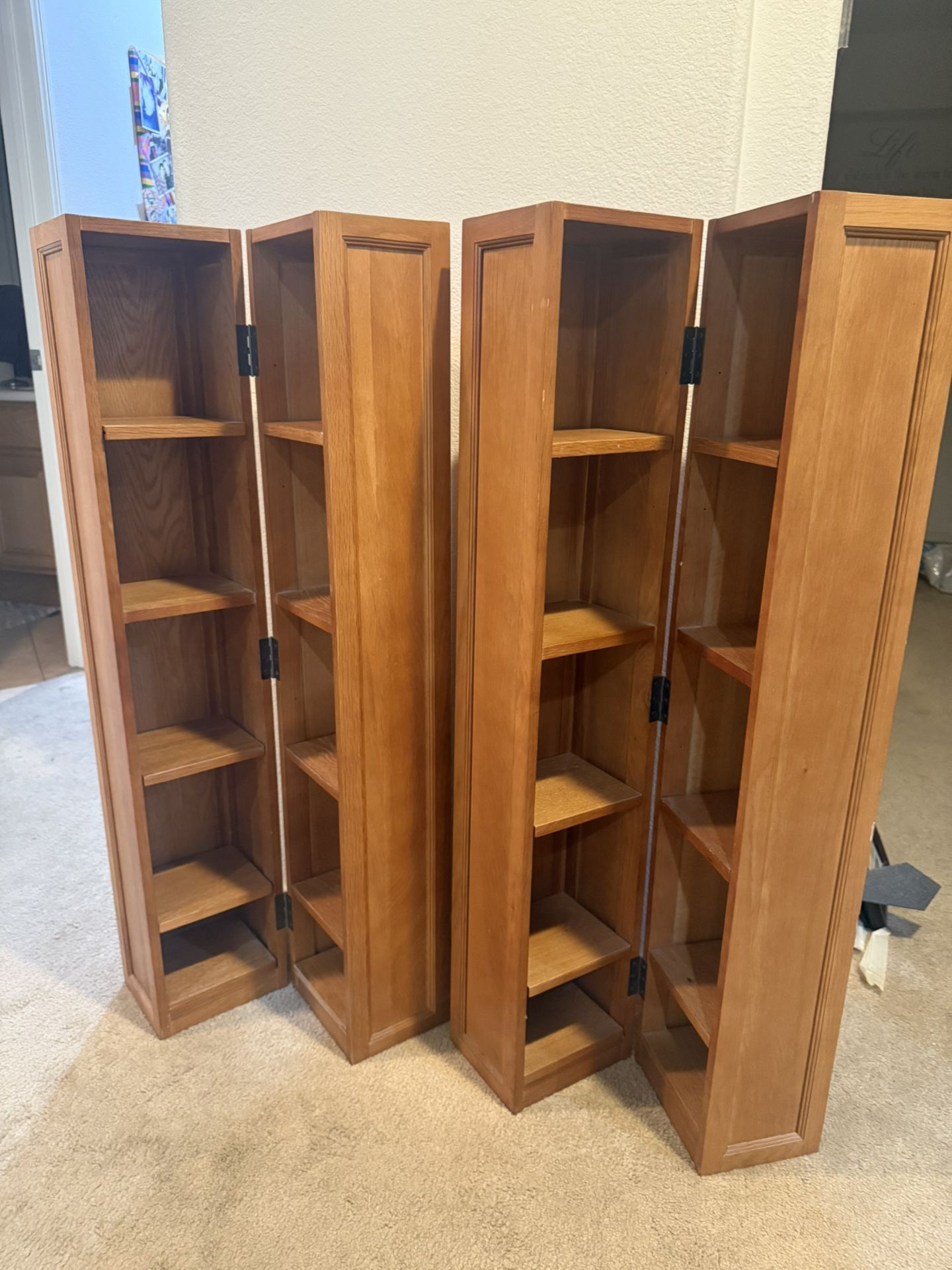 Solid Wood Folding Corner Shelves – Set of 2
