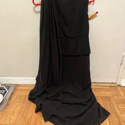 Brand New - Black Ready-to-Wear Saree Gown – Silver Embroidery 🖤