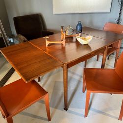 1960’s mid century modern Danish extending draw leaf dining table by  AM