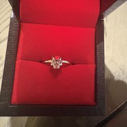 Silver Skull Ring w/ Natural Diamonds