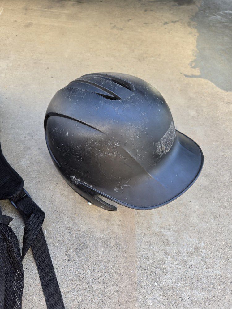 2 Batting Helmets Glove And Baseball Bag