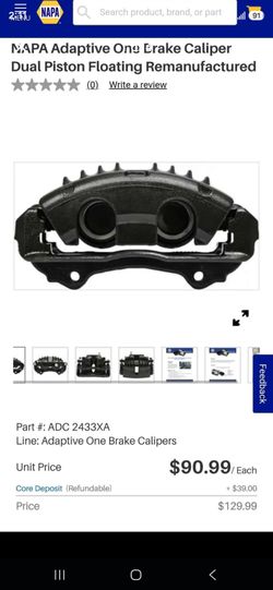 NAPA Adaptive One Dual Piston Floating Remanufactured Brake Caliper ADC 2433XA - SE-5243A