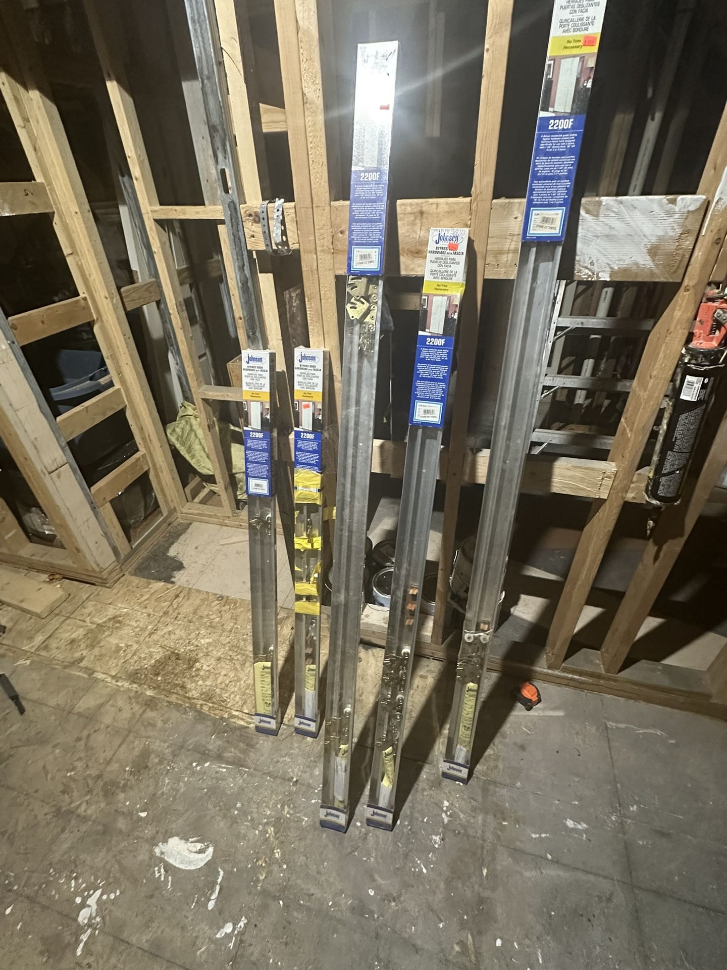 Johnson 2200F Bypass Door Hardware – Double-Wheel Track Sets (48”, 60”, 72”)