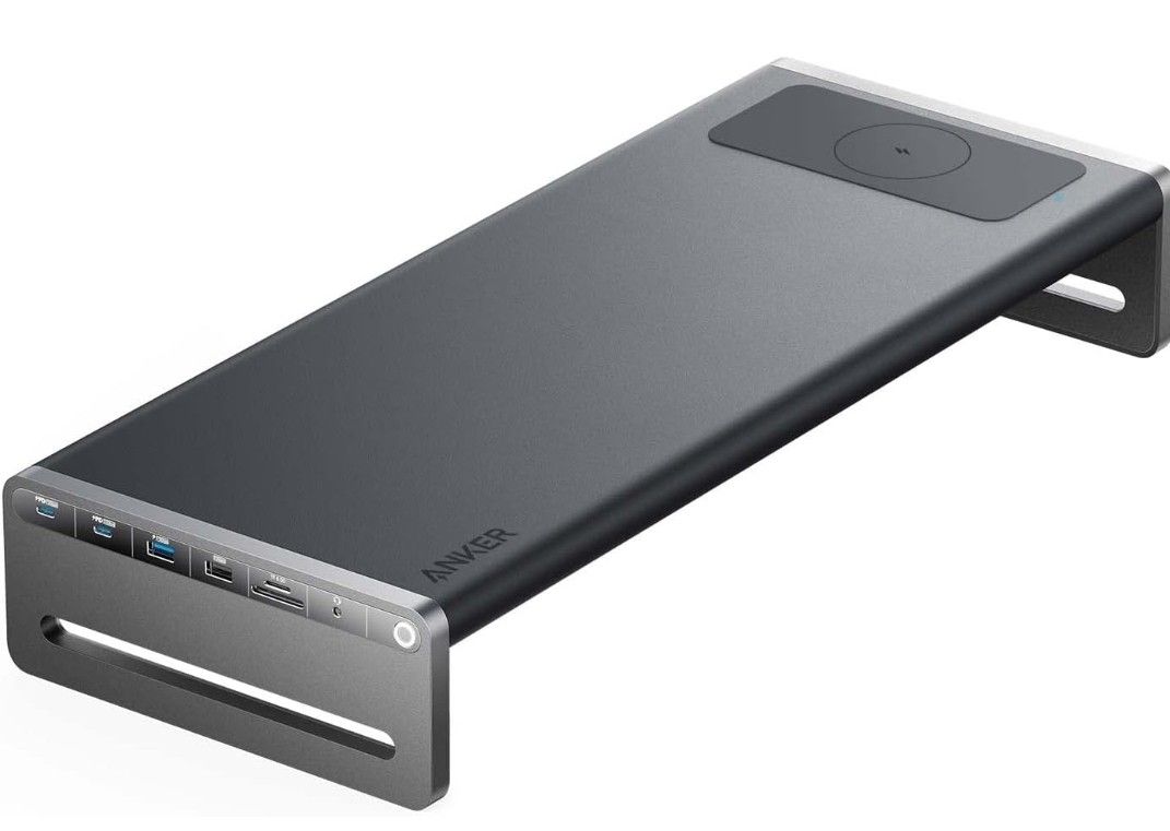 Anker 675 USB-C Docking Station (12-in-1, Monitor Stand, Wireless) with 10Gbps USB-C Ports, 4K@60Hz HDMI Display, Wireless Charging Pad