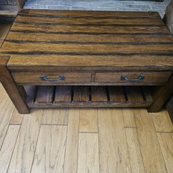 Coffee Table With Drawer And Shelf 