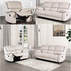 🤍2PC WHITE RECLINER SET $1150! WITH DELIVERY! 3PC $1475!  YOU DONT PAY UNTIL WE DELIVER  CASH ON DELIVERY!