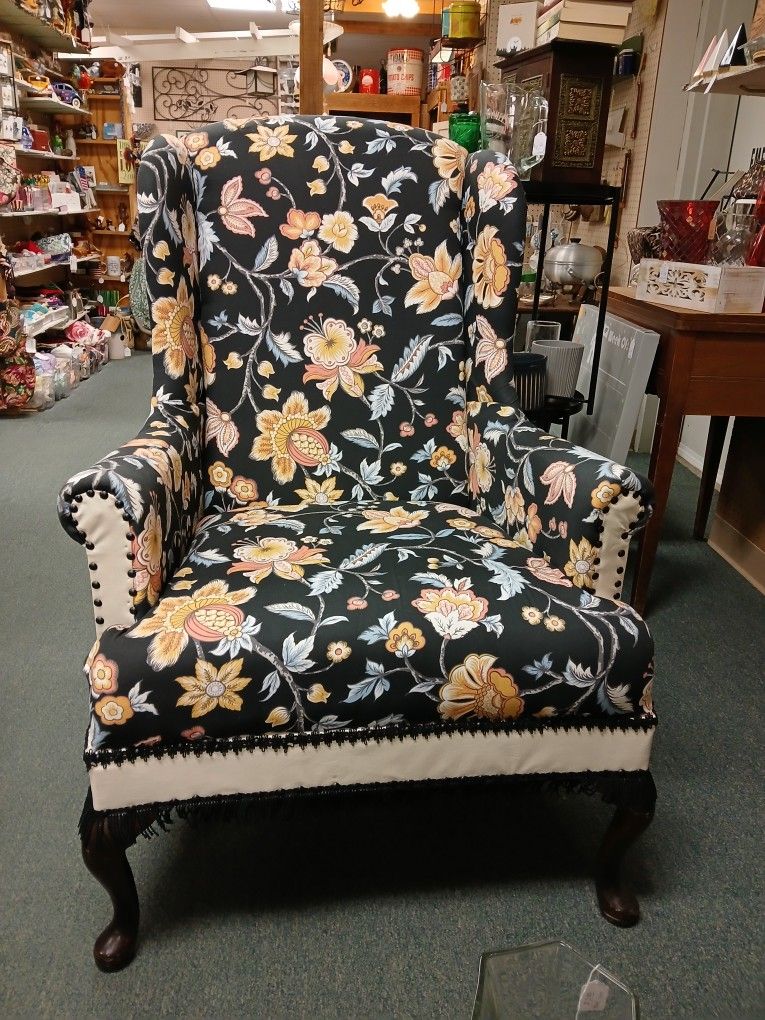 Reupholstered Wingback Chair
