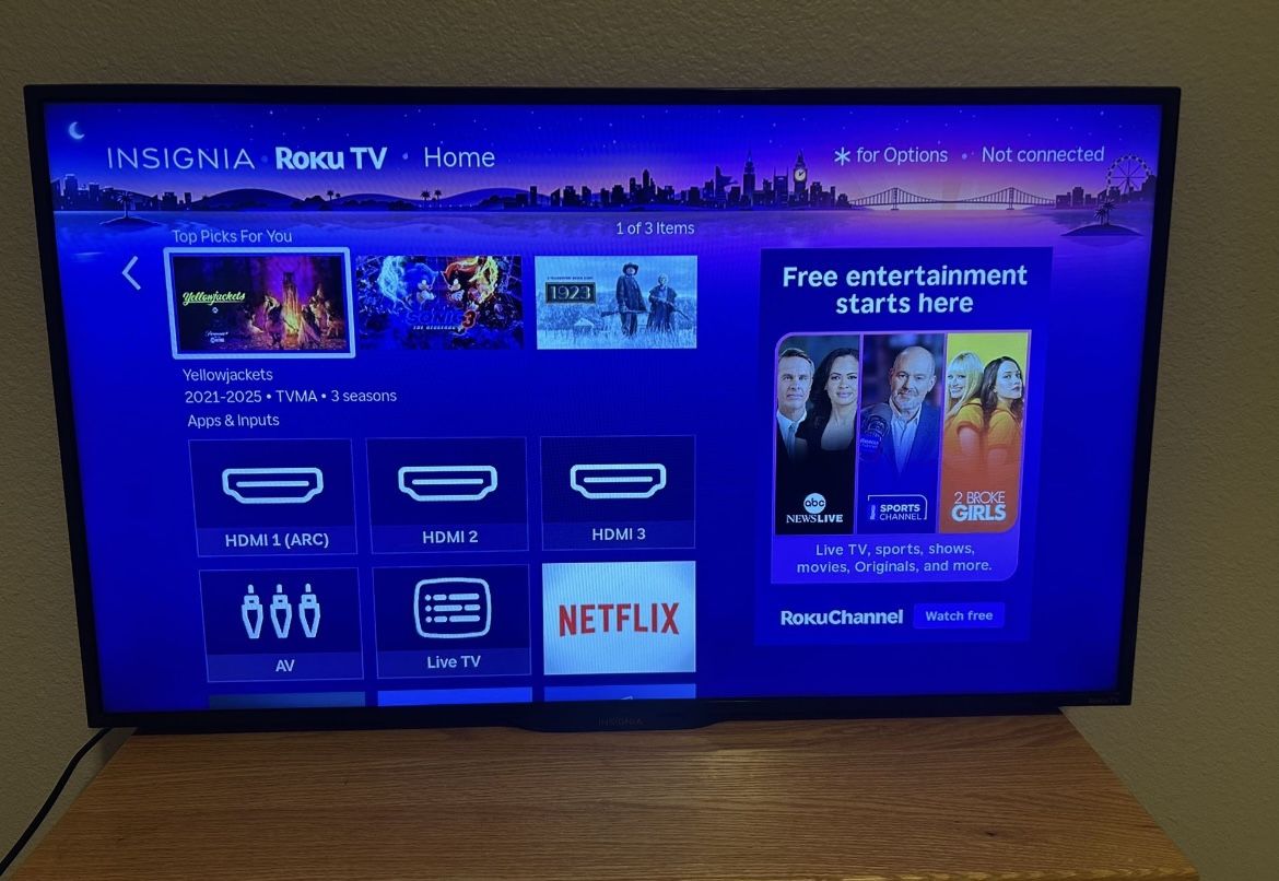 Like New - Insignia 35” Roku Smart TV - Price Negotiable