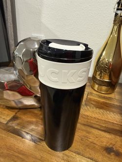 Starbucks Black Stainless Steel Insulated Tumbler W/Silicone Grip 16 oz.