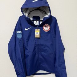 Nike ACG Team USA Windbreaker Jacket Men's size Small 2022 Beijing Olympic Blue