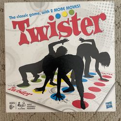 Twister board game with missing spinner and mat has a small holed