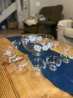 12 Piece Antique Punch Bowel Set Best Offer! 