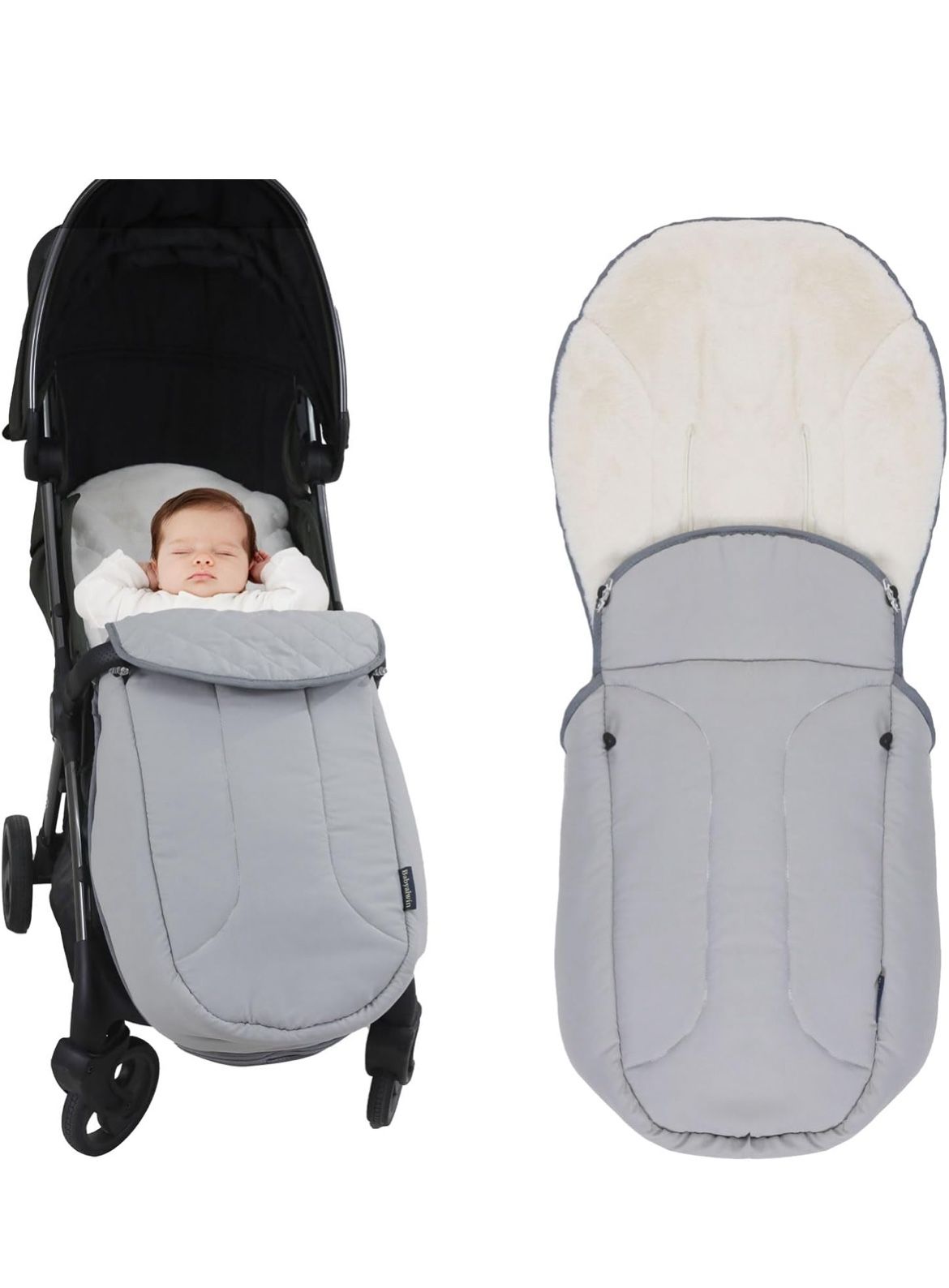 Stroller Sleeping Bag, Detachable Universal Toddler Stroller, Zip Closure, Windproof and Waterproof Stroller Footmuff with