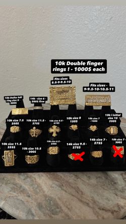 14k and 10k REAL gold nugget rings