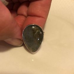 Labradorite cabochon ring size 10