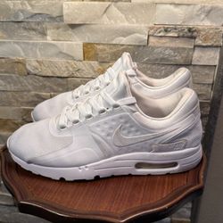 Men’s 9.5 Nike Air Max Zero Essential Triple White Wolf Grey Sneakers  Shoes EUC