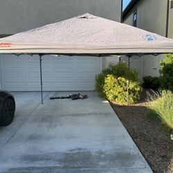 Coleman 10x10 Pop Up Tent With Side Wall And Weights