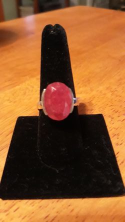 Natural 14ct. Ruby silver ring