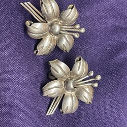 Taxco Vintage Hibiscus Earrings 