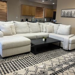 2pc Ashley Beige Cambri Sectional