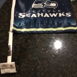 New  -  NFL - SEATTLE SEAHAWKS - Vehicle Window Flags.     Have Two Available.      $5 Each