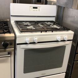 Whirlpool Gas Stove 30”Wide In White Heavy Duty Grates