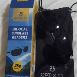 NEW! Optix 55 Rimless Bifocal Sunglasses - 350 diopter, Lightweight Invisible Line Reader Sunglasses