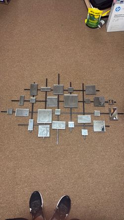 Modern Metal and Mirror Wall Art