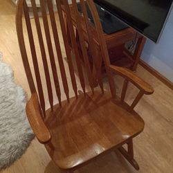 Solid Oak Rocking Chair