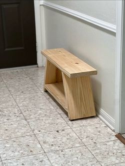 Handmade Solid Wood Bench with storage shelf