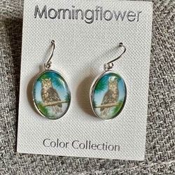 Silver Owl Earrings