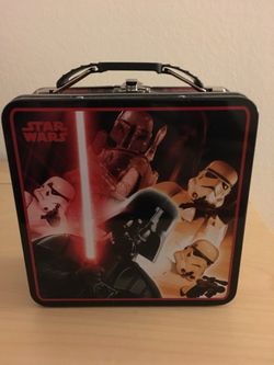 New Star Wars Darth Vader/Storm Troopers/Boba Fett Themed Tin Lunch Box.