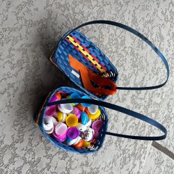 Easter Baskets With Empty Plastic Eggs