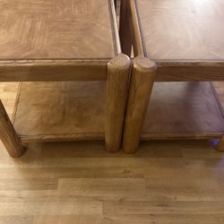 Set Of 2 End Tables - Solid Wood