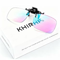 KHIRHF Color Blind Clip-On Glasses for Red-Green Color Blindness Correction