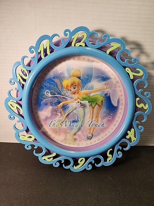 Disney"Tinkerbell" Holographic Wall Clock"The Magic Touch"Pretty Little Pixie" 