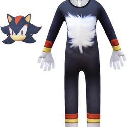 Halloween Costume Shadow the Hedgehog Bodysuit + Mask + Gloves from Sonic the Hedgehog Franchise