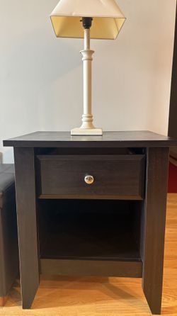 Night stand / End table expresso color with storage