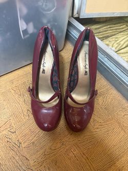 American Eagle Burgundy Patent Mary Jane Heels