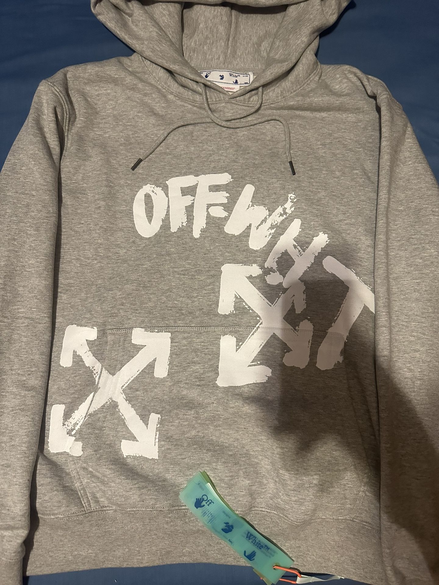 Shop Off-White Paint Script Over Skate Hoodie