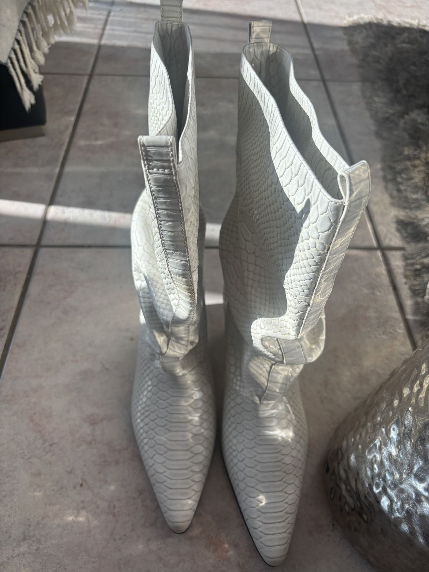 Stella McCartney boots 90s Y2K shoes cowboy slouch calf high kitten heels