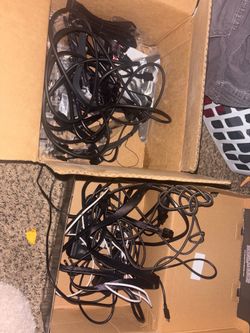 Black Computer Power Cables and Connectors Lot Mixed Assortment