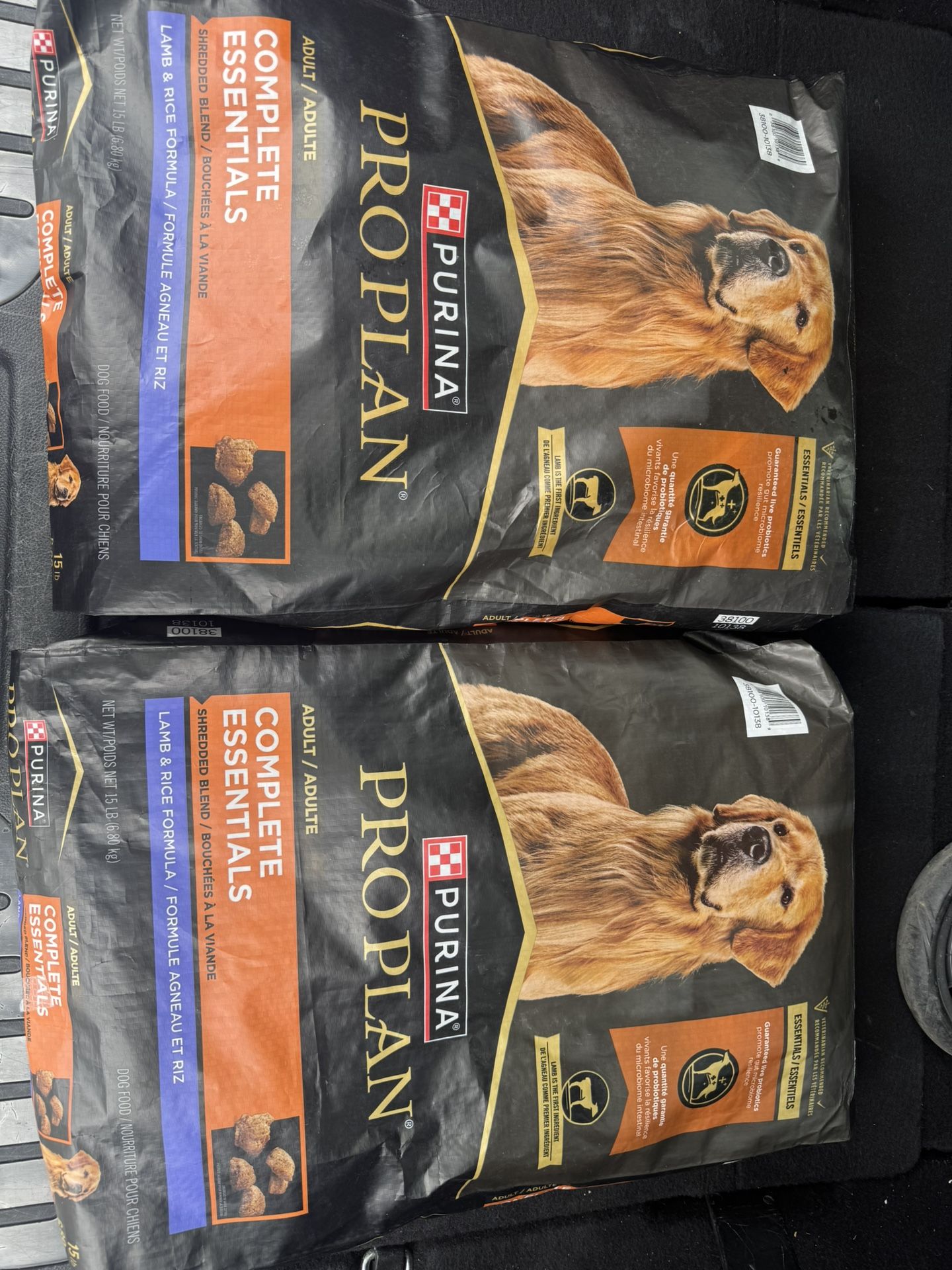 Two 15lb Bags Purina Pro Plan Complete Dog Food 