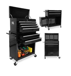 ARTMAN 2-IN-1 High Capacity 8-DrawerTool Box, Rolling Storage Tool Chest Cabinet with Wheels and Drawers for Garage Workshop Warehouse