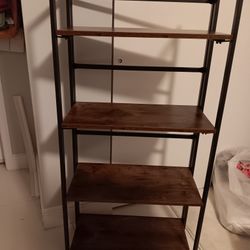 Shelf Foldable 4 Tier Wood With Metal Frame 