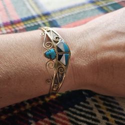Vintage Turquoise Gold Filled Cuff NO OFFERS 