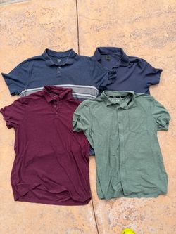 Men’s Polo Shirt Bundle – 4 Shirts – Lee, FLX & More