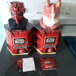 Older COLLECTABLE STAR WARS Ceramic Mugs With Certificates 
